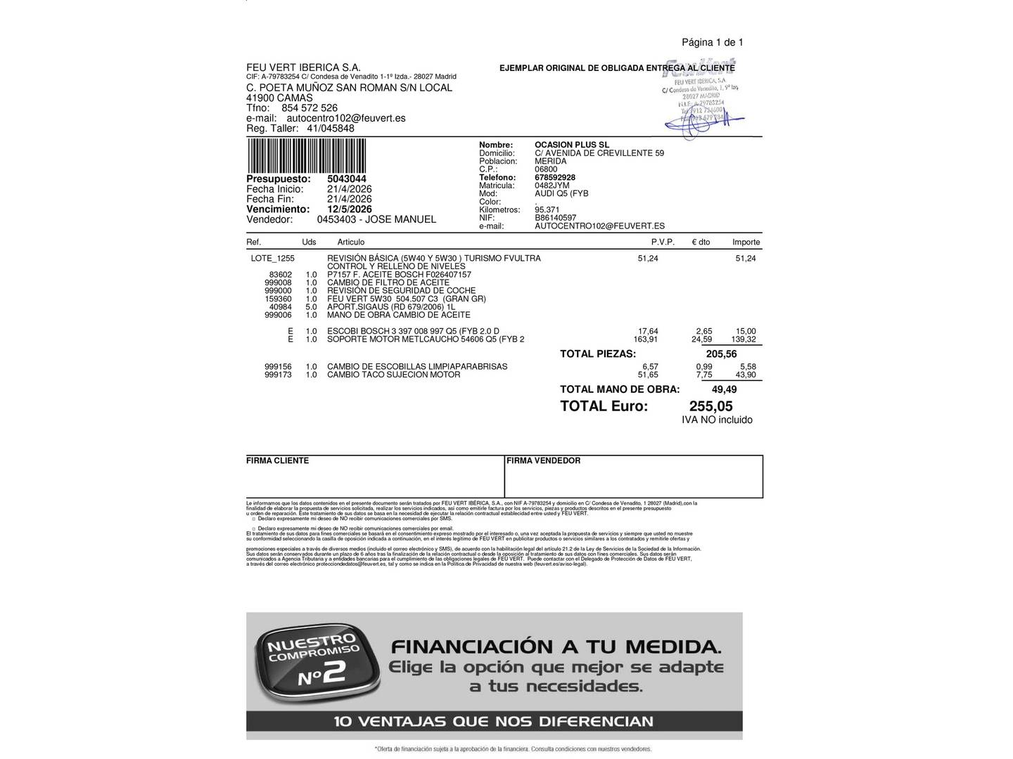 Foto del mantenimiento del Audi Q5 Audi Q5 Design 2.0 TDI quattro (190 CV) S tronic