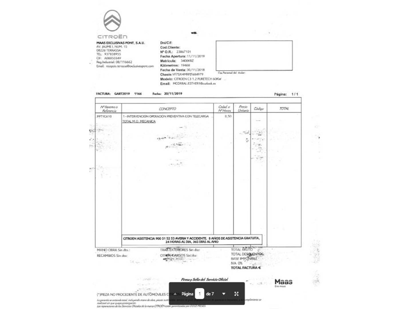 Foto del mantenimiento del Citroën C3 Citroën C3 PureTech 82 Feel (83 CV)