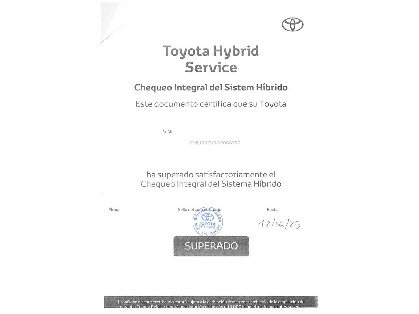 Foto del mantenimiento del Toyota Rav4 Toyota Rav4 2.5l hybrid Advance 2WD (197 CV)