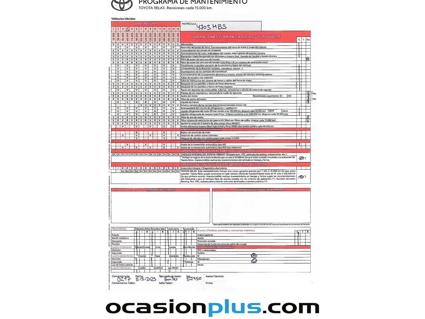 Foto del mantenimiento del Toyota C-HR Toyota C-HR 180H Advance (184 CV)