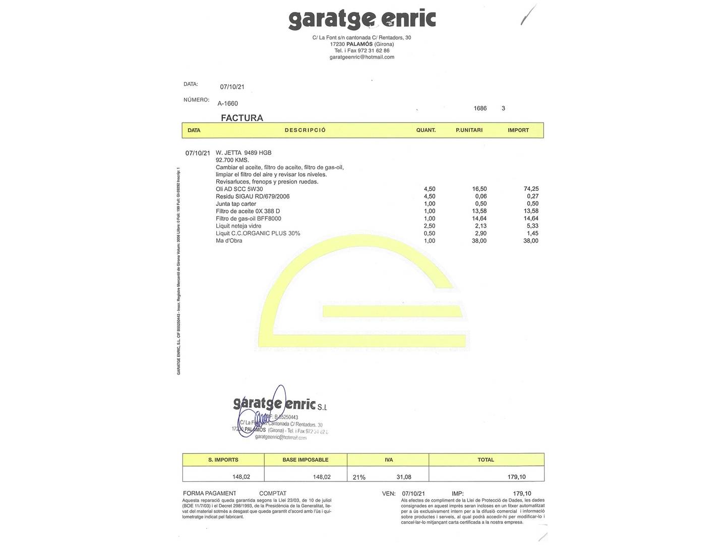 Foto del mantenimiento del Volkswagen Jetta Volkswagen Jetta 1.6 TDI Advance BMT (105 CV)