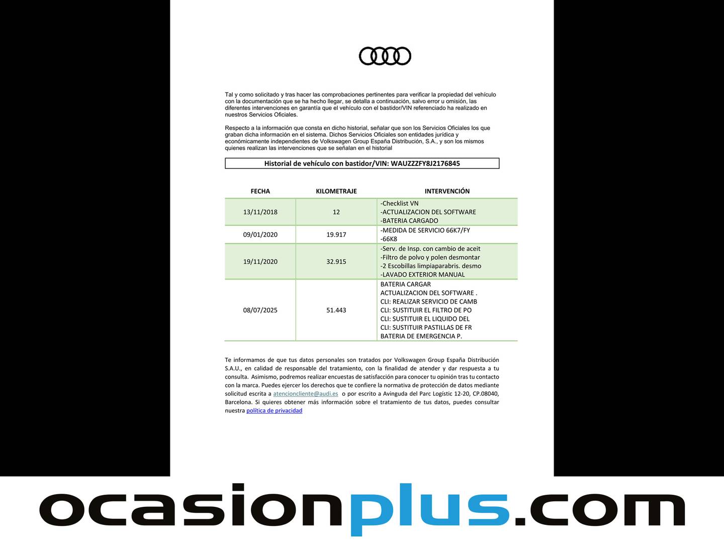 Foto del mantenimiento del Audi Q5 Audi Q5 Advanced 2.0 TDI (150 CV)