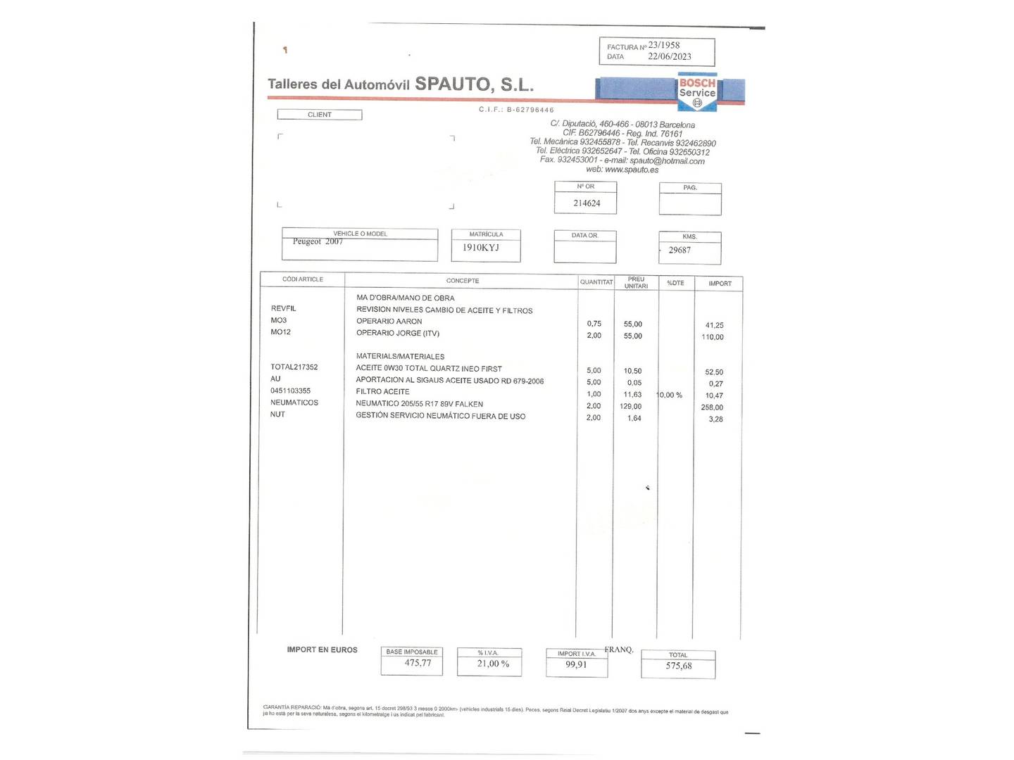 Foto del mantenimiento del Peugeot 2008 Peugeot 2008 PureTech 130 S&S GT Line (130 CV)