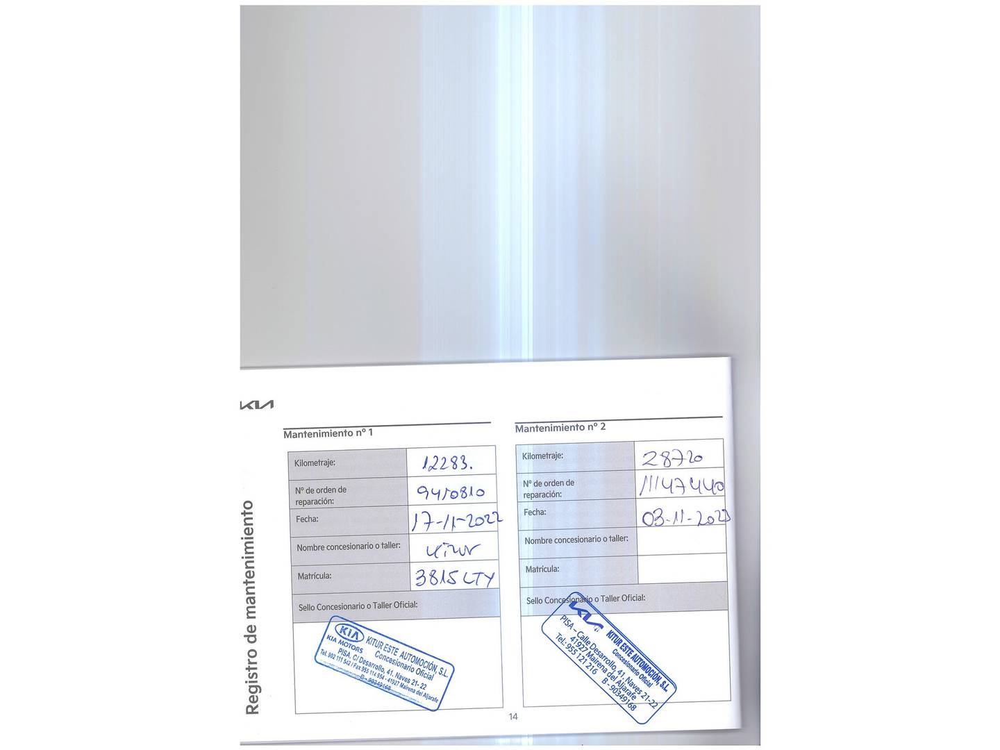 Foto del mantenimiento del KIA Picanto KIA Picanto 1.0 DPi Concept (67 CV)