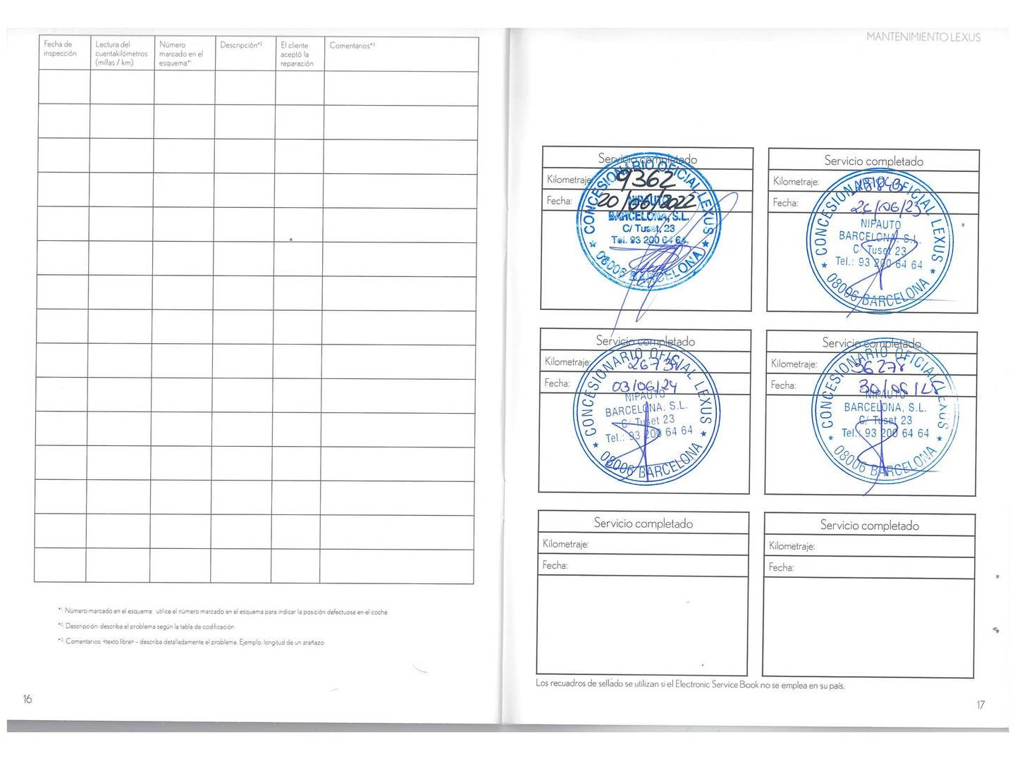 Foto del mantenimiento del Lexus CT Lexus CT 200h Business (136 CV)