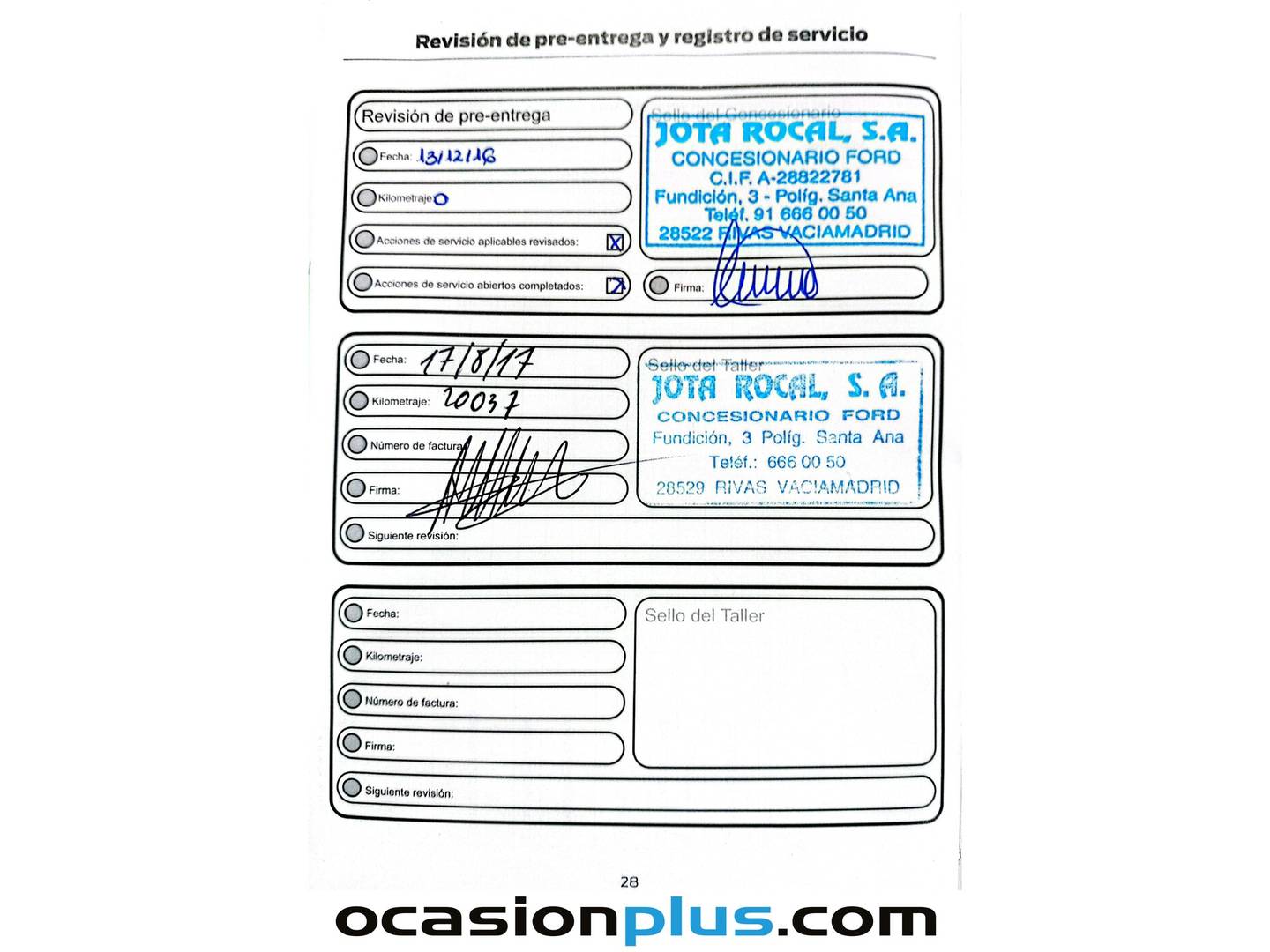 Foto del mantenimiento del Ford Focus Ford Focus 1.6 TI-VCT Business (125 CV)