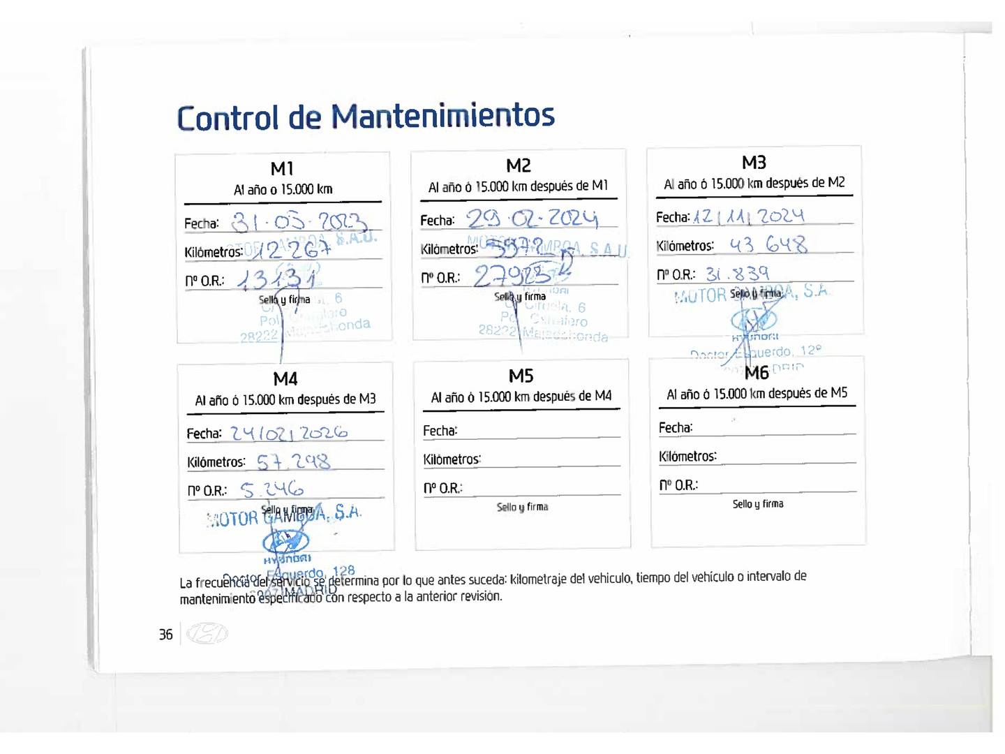 Foto del mantenimiento del Hyundai i20 Hyundai i20 1.0 TGDI 48V Klass DCT (100 CV)