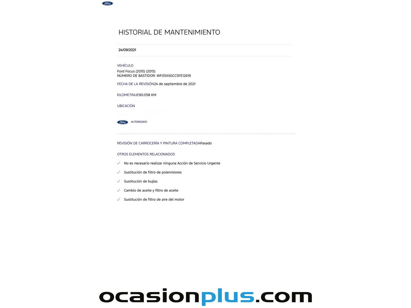 Foto del mantenimiento del Ford Focus Ford Focus 1.0 Ecoboost S&S Titanium (125 CV)