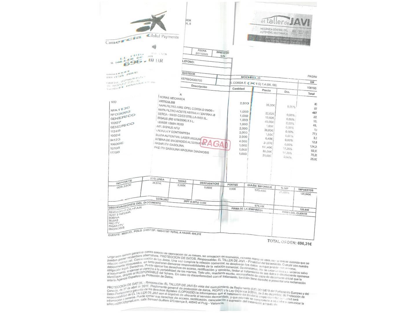 Foto del mantenimiento del Opel Corsa Opel Corsa 1.4 Expression (75 CV)