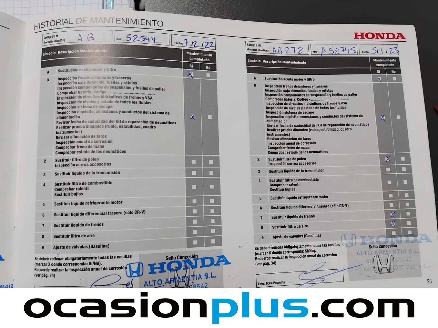 Foto del mantenimiento del Honda Civic Honda Civic 1.5 VTEC Turbo Sport Plus (182 CV)