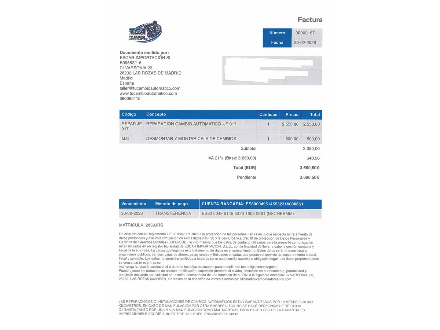 Foto del mantenimiento del Nissan X-TRAIL Nissan X-Trail 1.6 dCi Tekna Xtronic (130 CV)