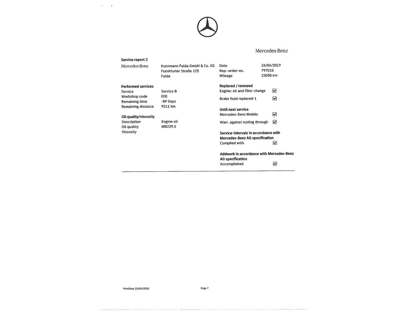 Foto del mantenimiento del Mercedes CLA Mercedes CLA CLA 45 AMG 4Matic Shooting Brake (381 CV)