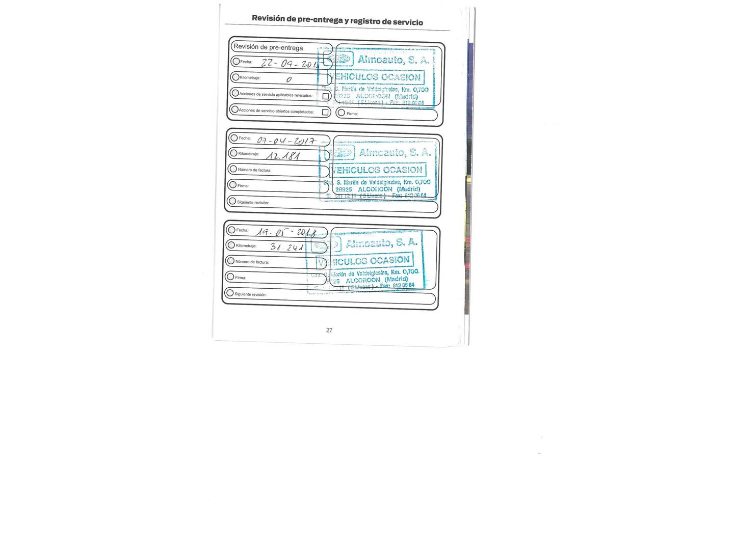 Foto del mantenimiento del Ford Fiesta Ford Fiesta 1.0 EcoBoost S&S Titanium (100 CV)