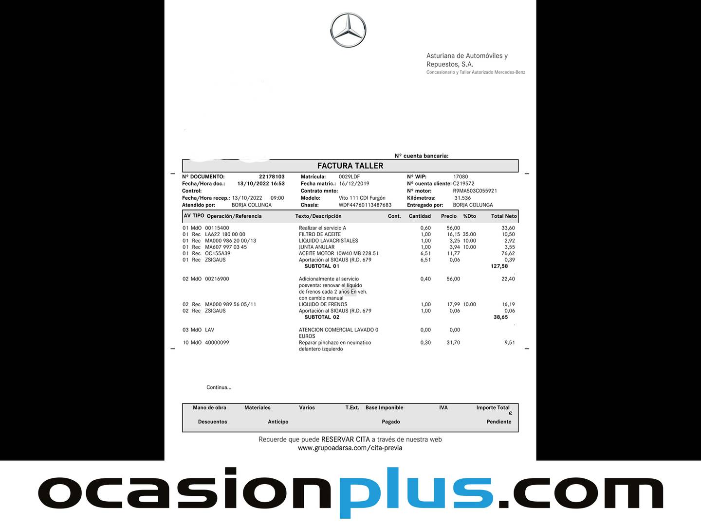 Foto Mercedes Vito Mercedes-Benz Vito Furgon 111 CDI Compacta (114 CV)