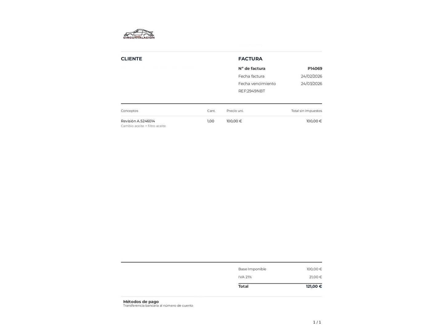 Foto del mantenimiento del Toyota C-HR Toyota C-HR 140H Advance (140 CV)
