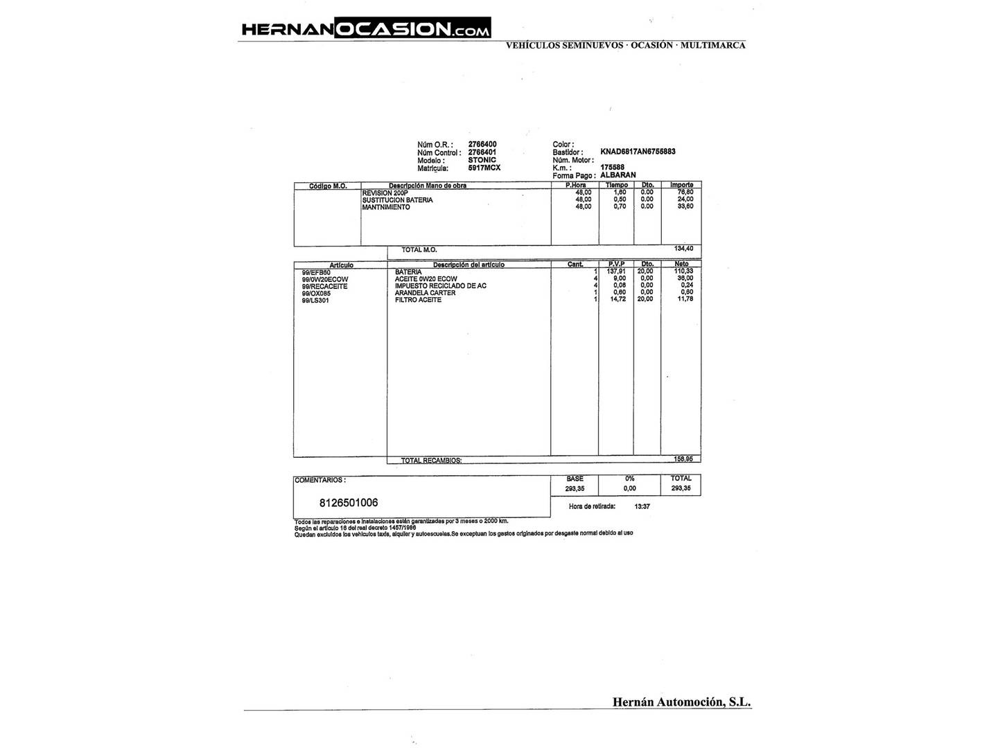 Foto del mantenimiento del KIA Stonic KIA Stonic 1.0 T-GDi MHEV Drive iMT (100 CV)