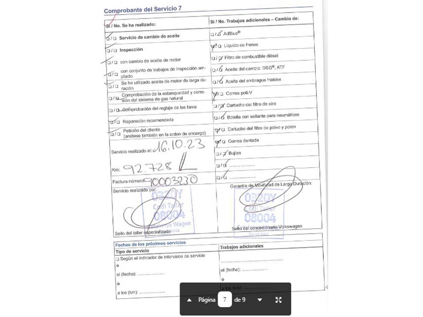 Foto del mantenimiento del Volkswagen Passat Volkswagen Passat Advance 2.0 TDI BMT (150 CV)