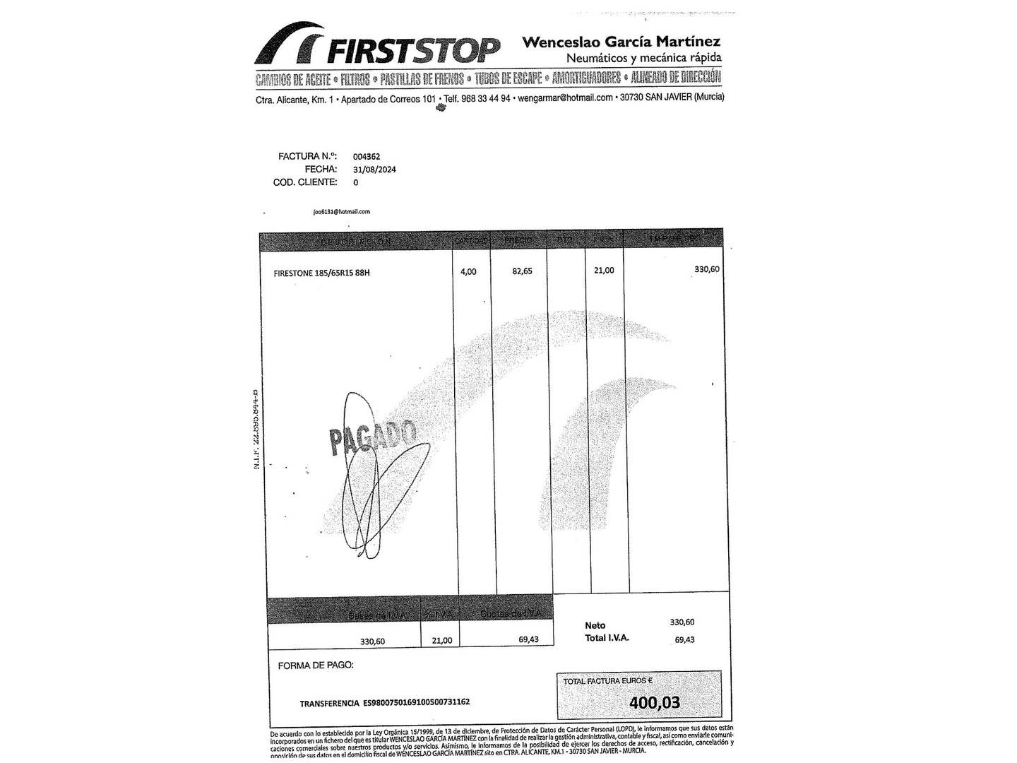 Foto del mantenimiento del Seat Ibiza Seat Ibiza 1.0 EcoTSI S&S Xcellence (95 CV)