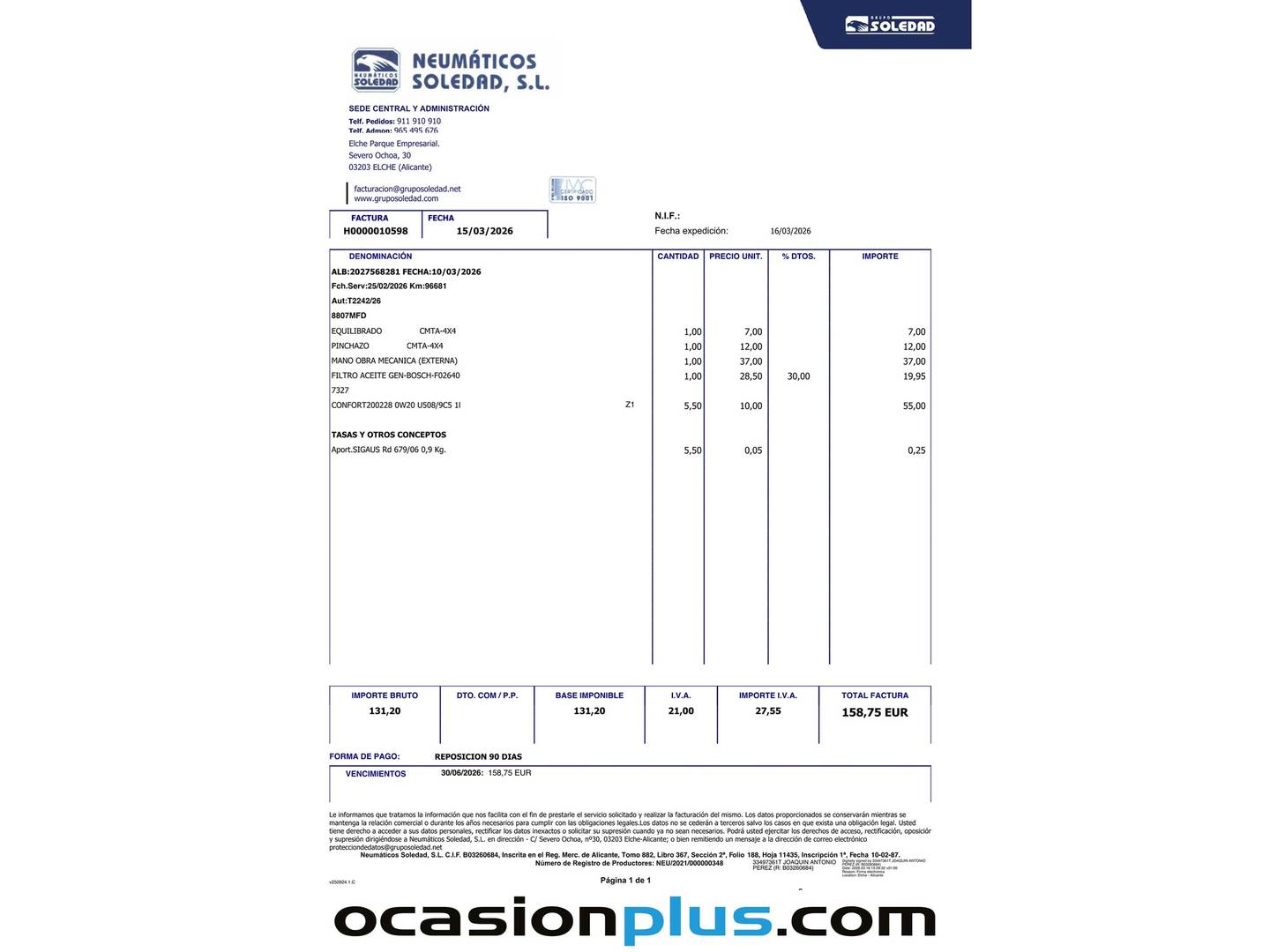 Foto del mantenimiento del Volkswagen Caddy Volkswagen Caddy 2.0 TDI (102 CV)