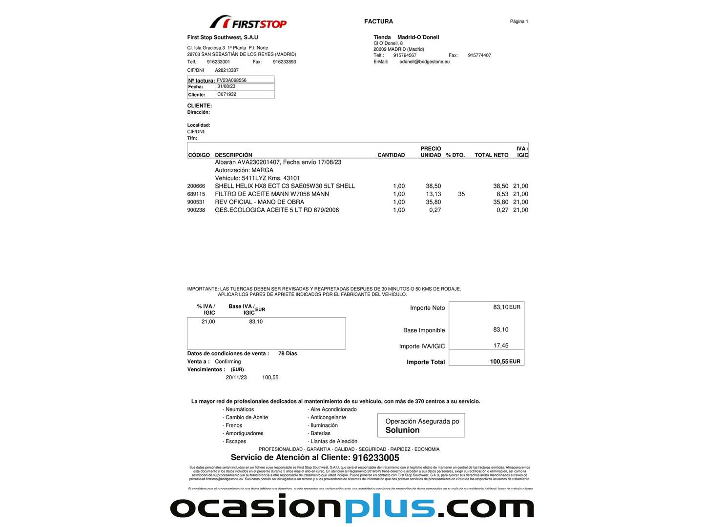 Foto del mantenimiento del Citroën C4 Citroën C4 PureTech 130 S&S 6v Feel Pack EAT8 (130 CV)
