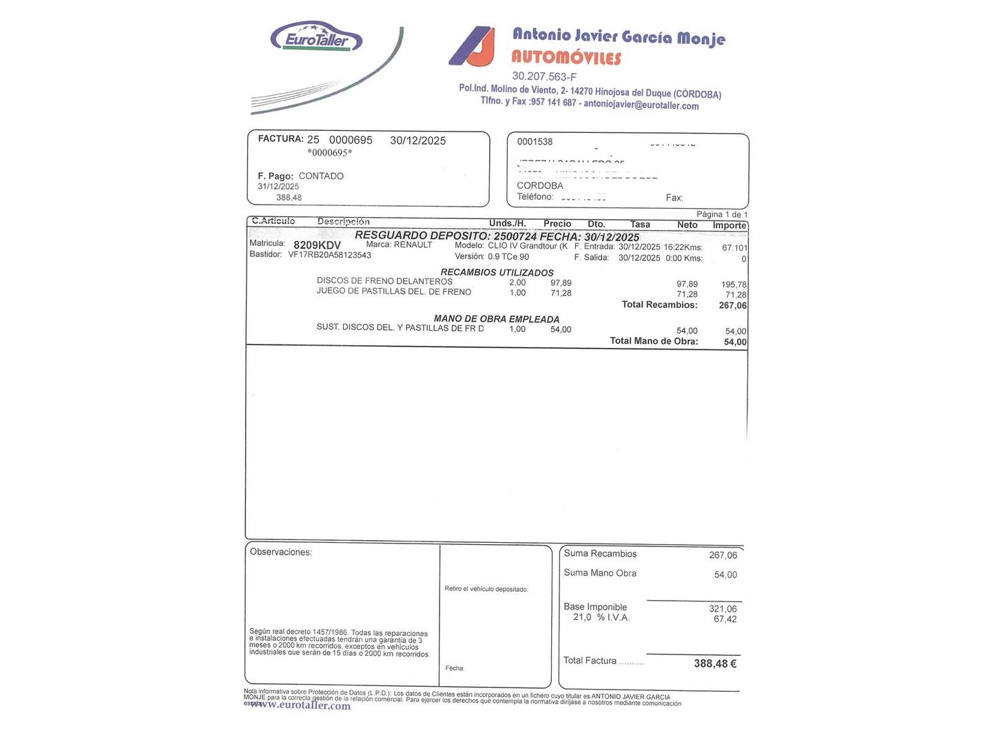 Foto del certificado del Renault Clio Renault Clio Sport Tourer Zen Energy TCe (90 CV)