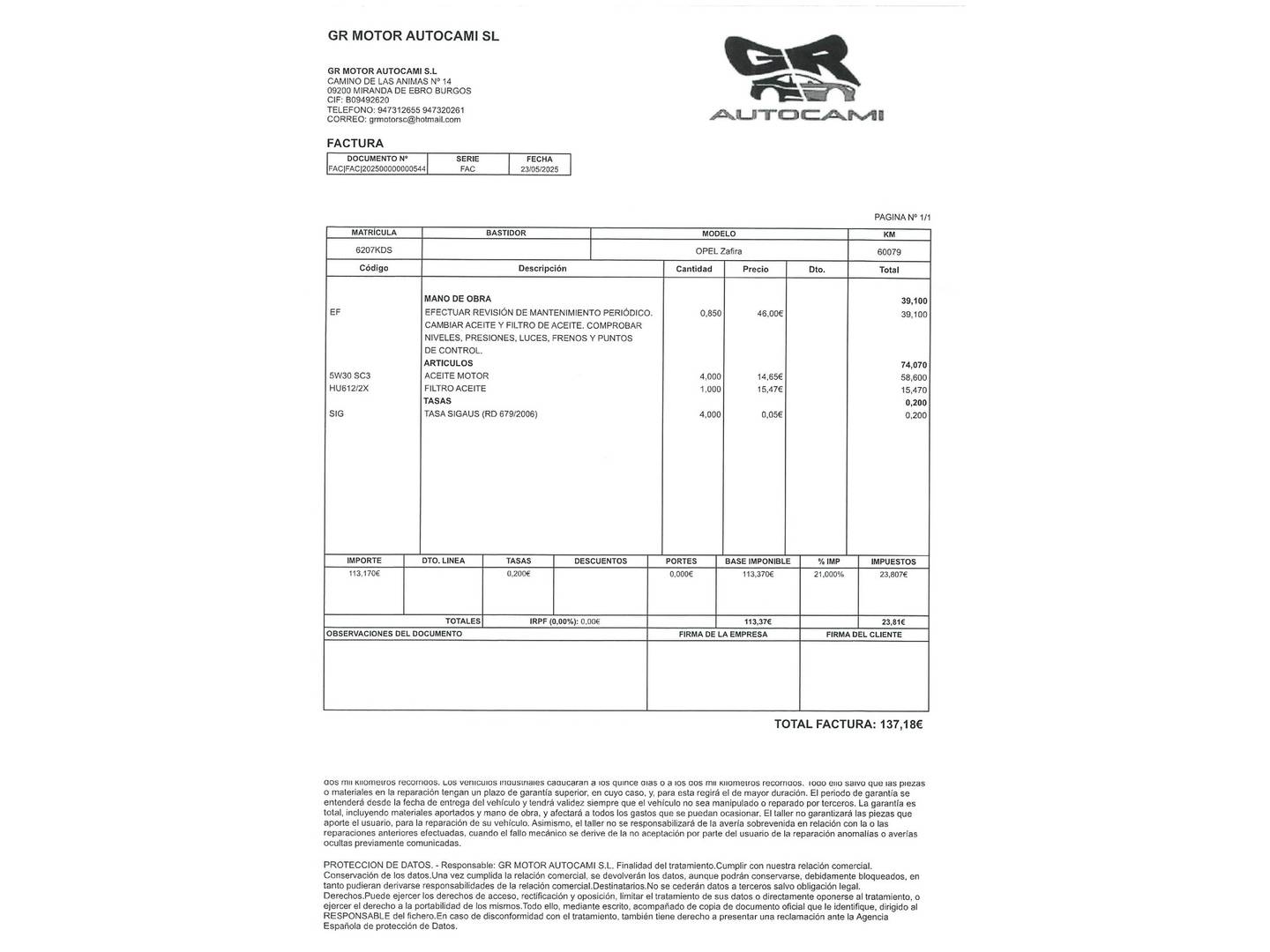 Foto Opel Zafira Opel Zafira 1.4 Turbo S&S Selective (140 CV) 7 Plazas