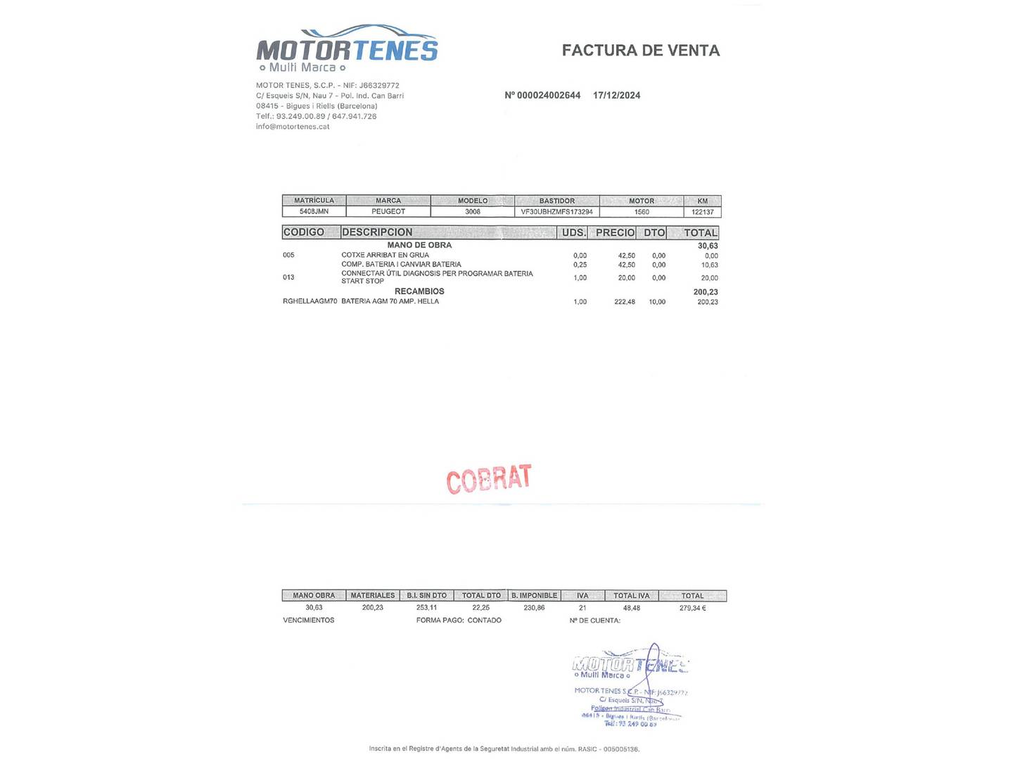 Foto del mantenimiento del Peugeot 3008 Peugeot 3008 1.6 BlueHDi FAP Allure (120 CV)