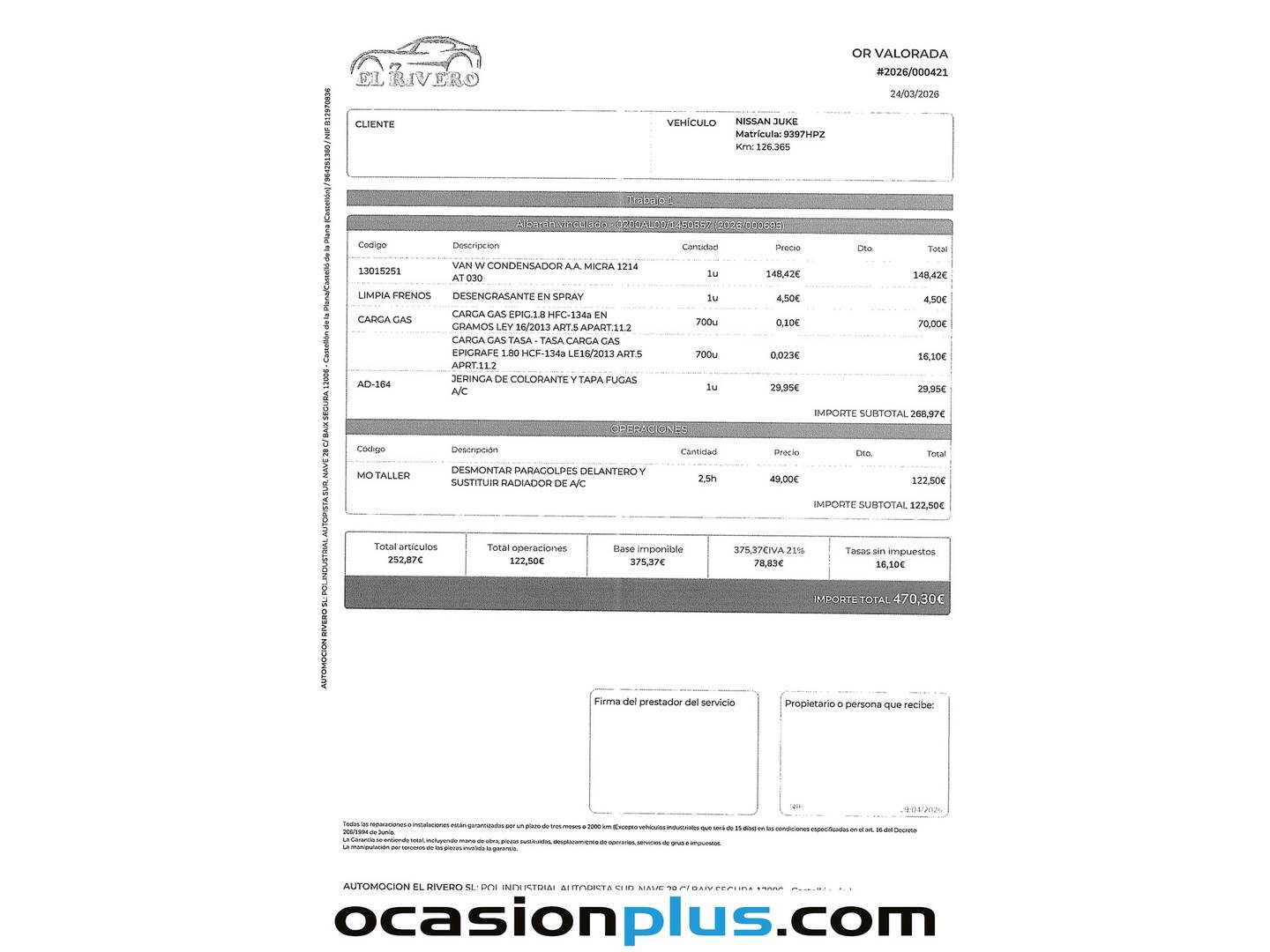 Foto del mantenimiento del Nissan JUKE Nissan Juke 1.6 Acenta 4X2 (117 CV)