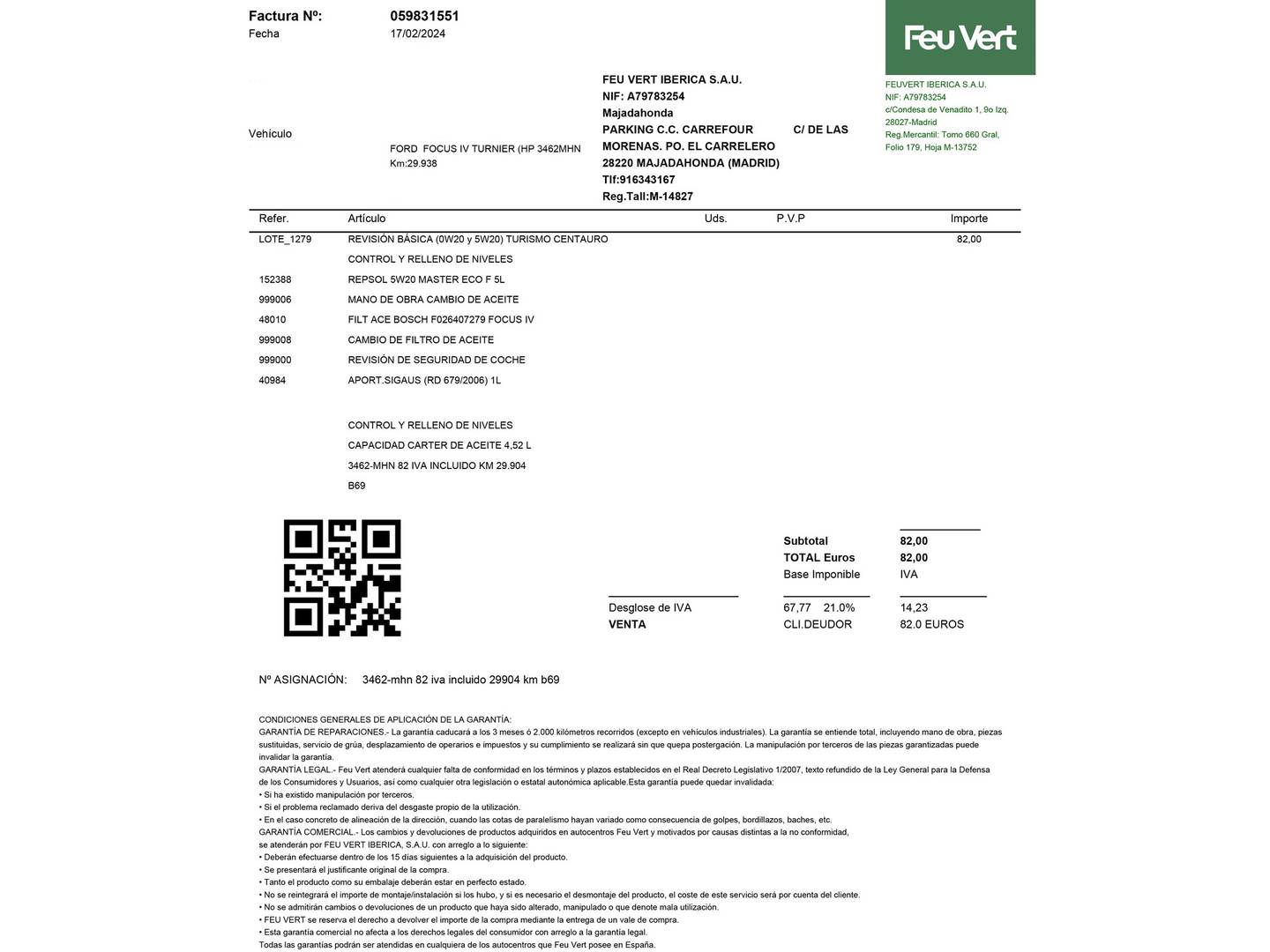 Foto del mantenimiento del Ford Focus Ford Focus 1.0 Ecoboost MHEV ST-Line (125 CV)