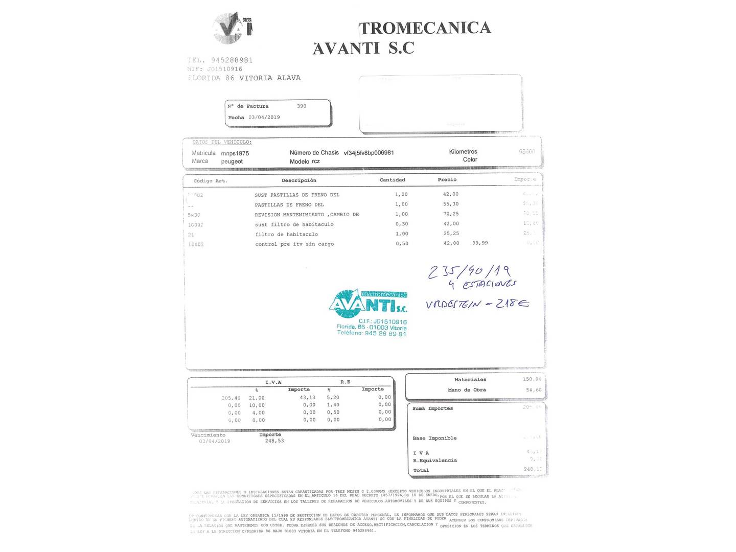 Foto del mantenimiento del Peugeot RCZ Peugeot RCZ 1.6 THP Black Yearling (156CV)