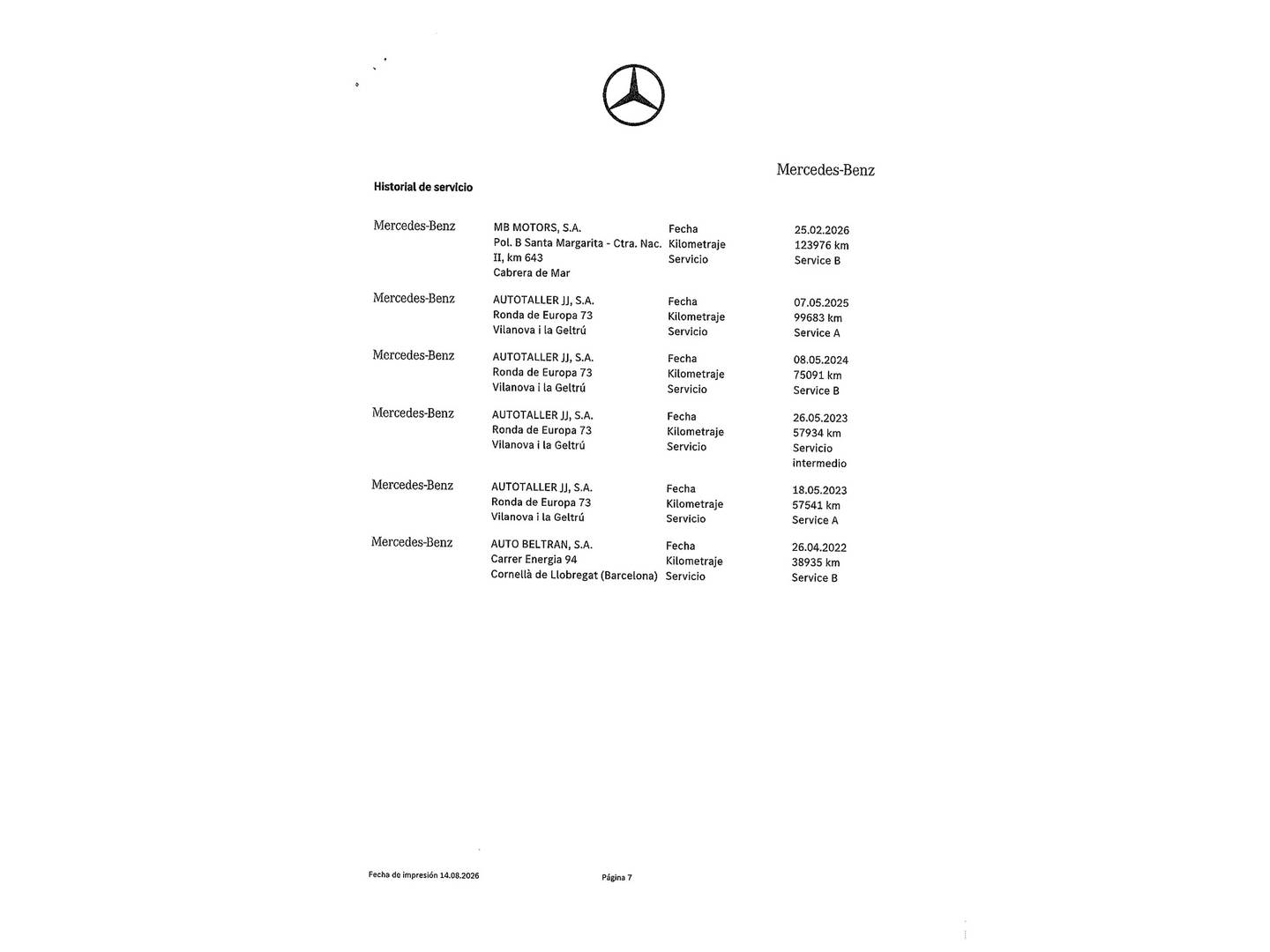 Foto del mantenimiento del Mercedes Clase E Mercedes Clase E 220 d Cabrio (194 CV) Pack AMG