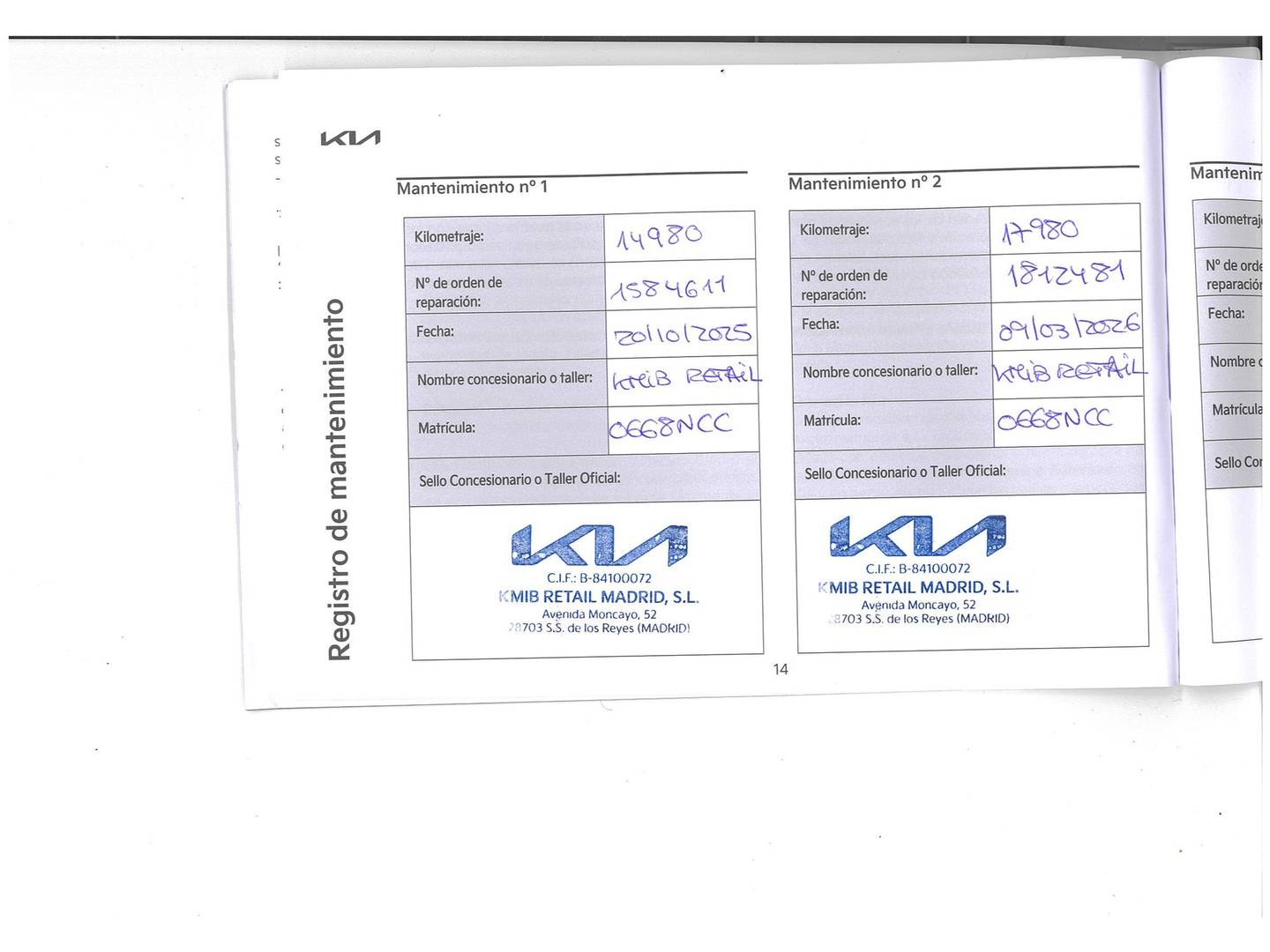 Foto del mantenimiento del KIA Stonic KIA Stonic 1.0 T-GDi MHEV Drive (100 CV)