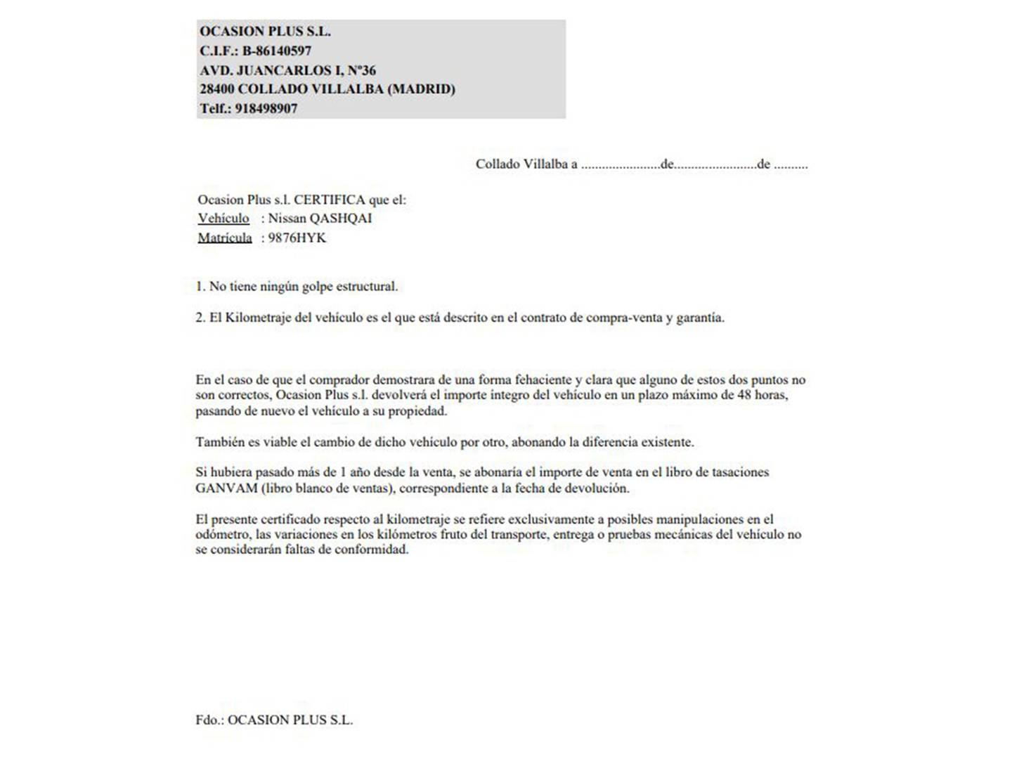 Foto del certificado del Nissan QASHQAI Nissan Qashqai dCi 130 Tekna 4x2 17``  (130 CV)