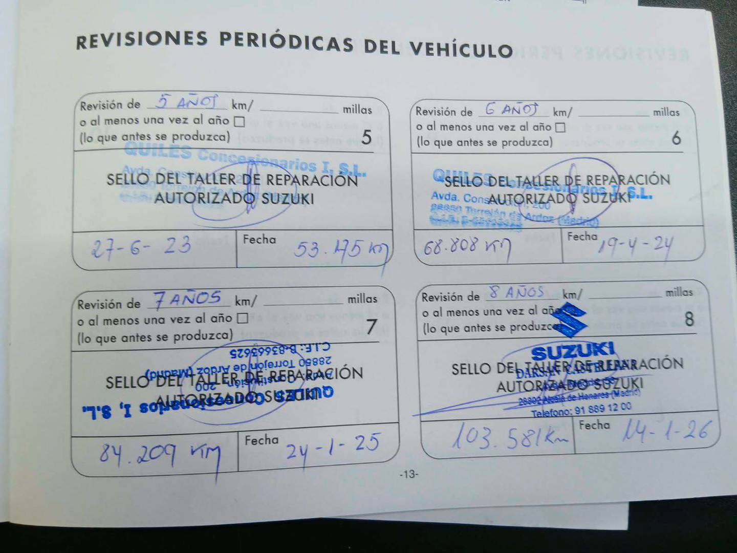 Foto del mantenimiento del Suzuki SX4 S-Cross Suzuki SX4 S-Cross 1.0 DITC GLX (111 CV)