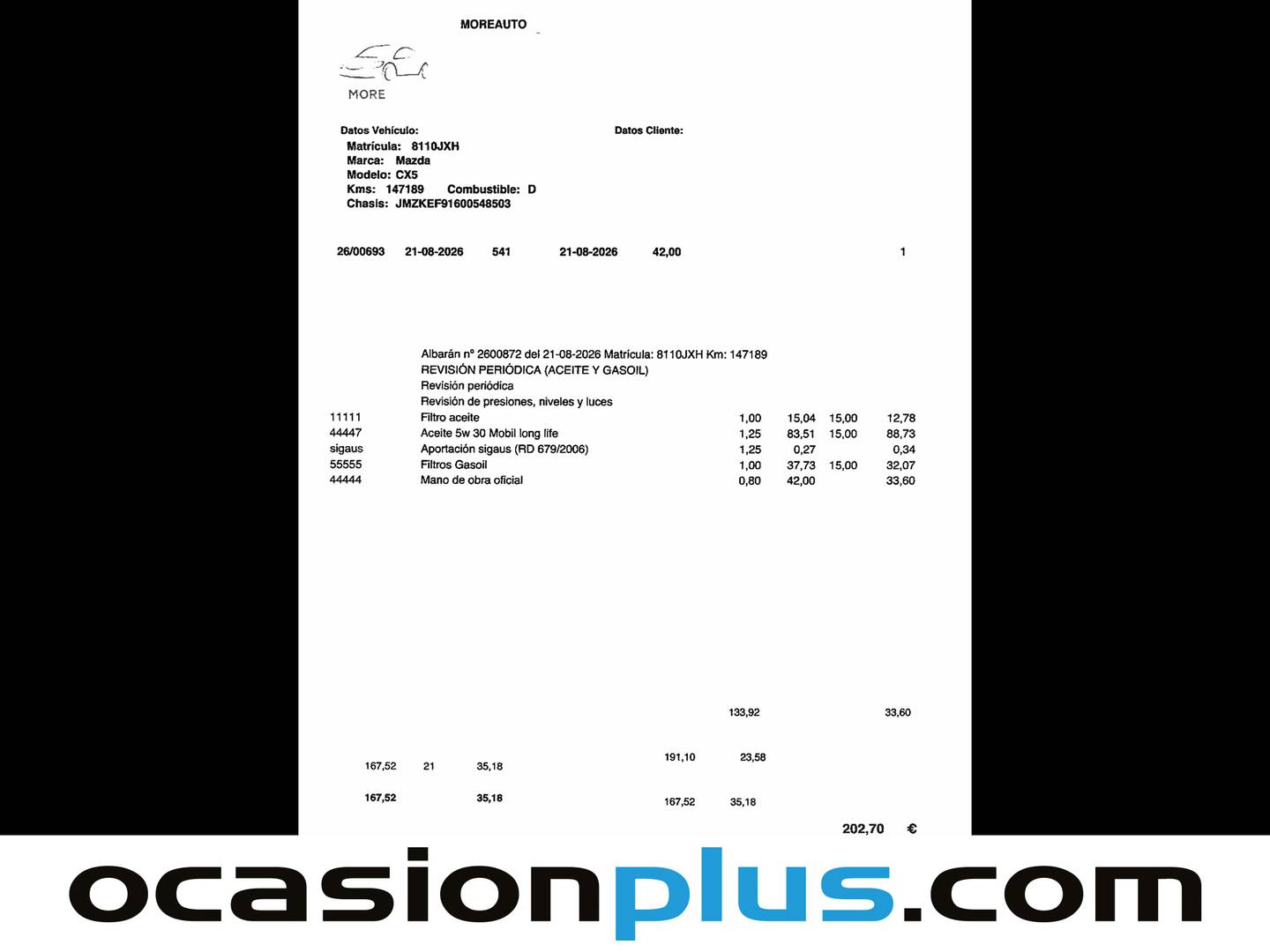 Foto del mantenimiento del Mazda CX-5 Mazda CX-5 2.2 DE Black Tech Edition 2WD (150 CV)