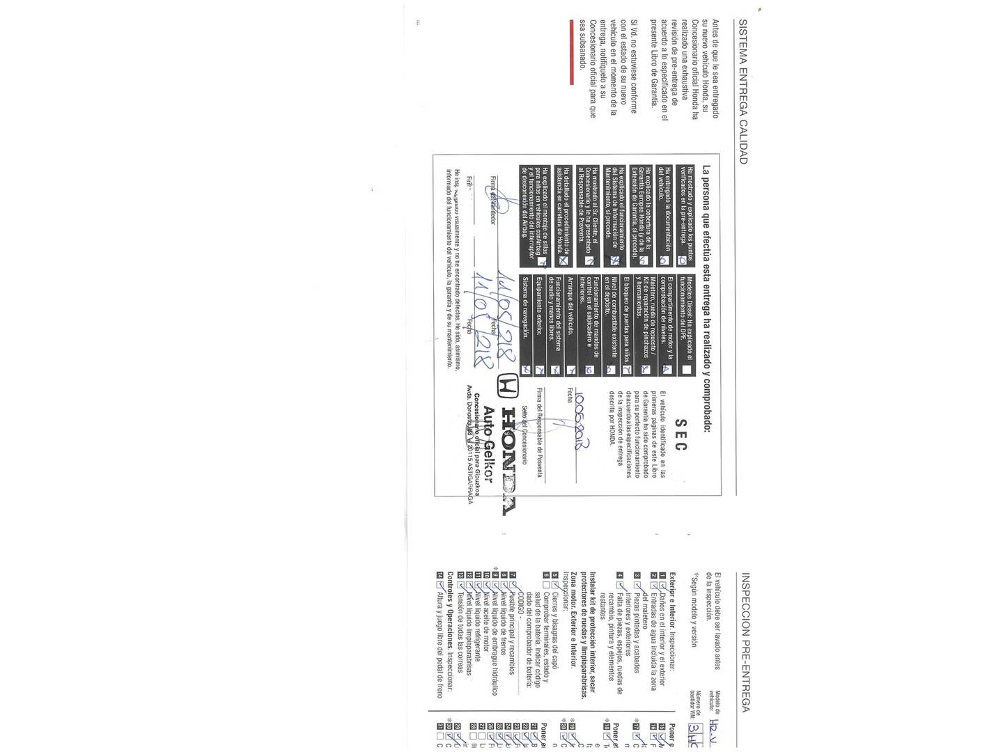 Foto del mantenimiento del Honda HR-V Honda HR-V 1.5 i-VTEC Executive (130 CV)