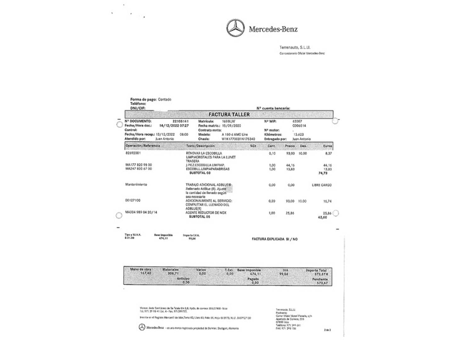 Foto Mercedes Clase A Mercedes-Benz Clase A 180 d 85 kW (116 CV) PACK AMG