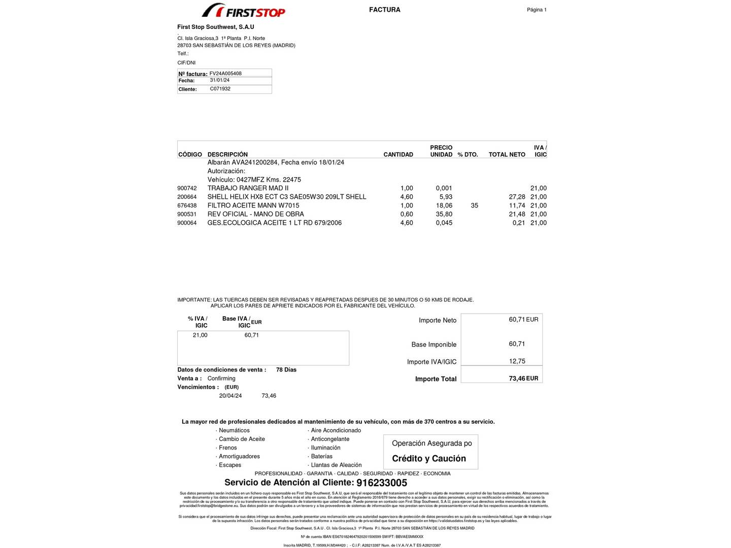 Foto del mantenimiento del Ford EcoSport Ford EcoSport 1.0T EcoBoost S&S ST Line (125 CV)