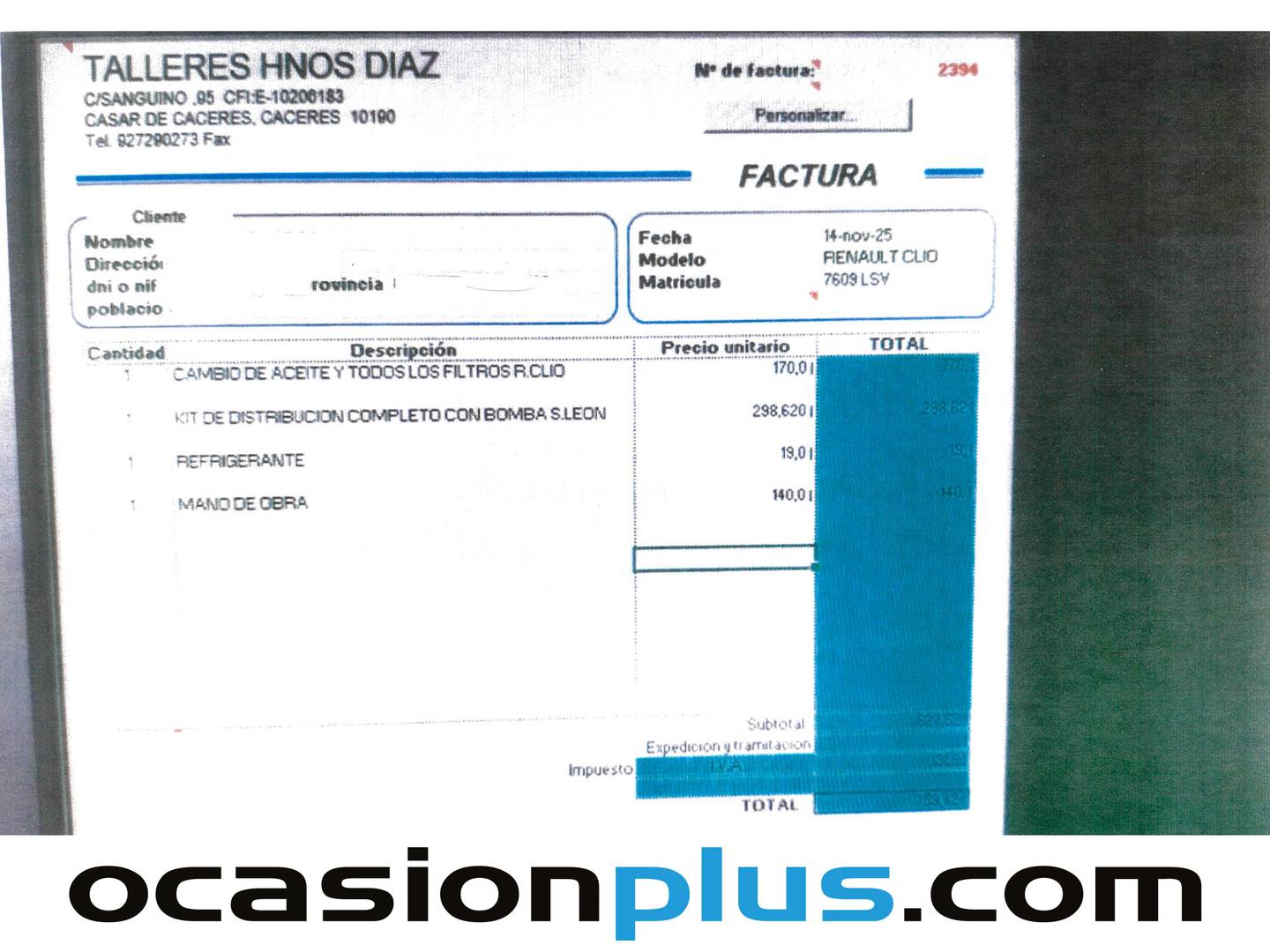 Foto del mantenimiento del Renault Clio Renault Clio Zen Blue dCi (100 CV)