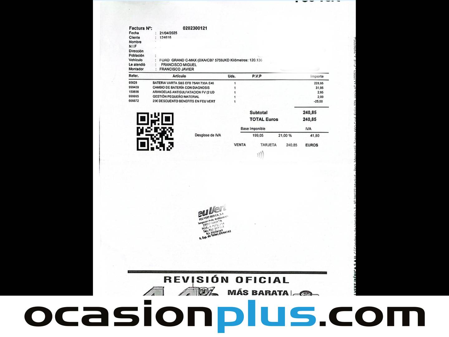 Foto del mantenimiento del Ford Grand C-Max Ford Focus C-Max 1.5 TDCi Titanium (120 CV) 7 Plazas