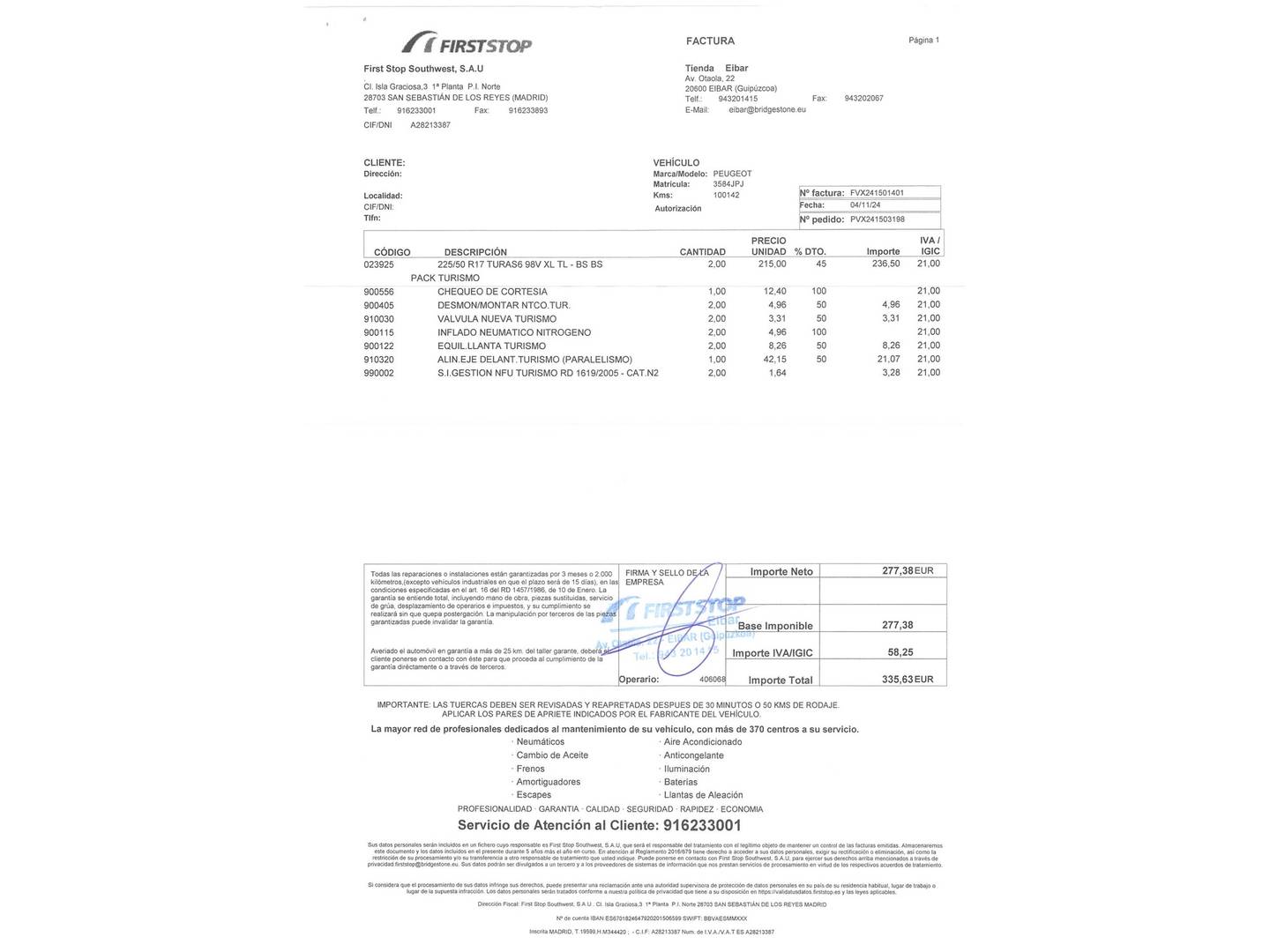 Foto del mantenimiento del Peugeot 3008 Peugeot 3008 1.6 BlueHDI FAP Style (120 CV)
