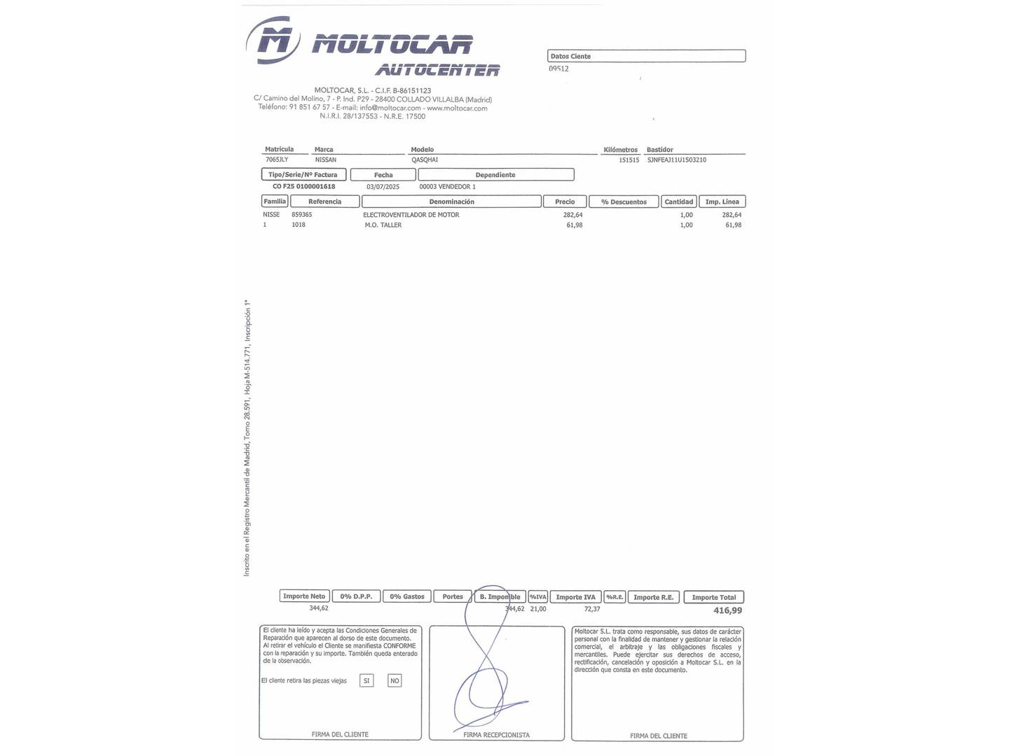 Foto del mantenimiento del Nissan QASHQAI Nissan Qashqai DIG-T 115 Acenta 4x2 XTronic (115 CV)