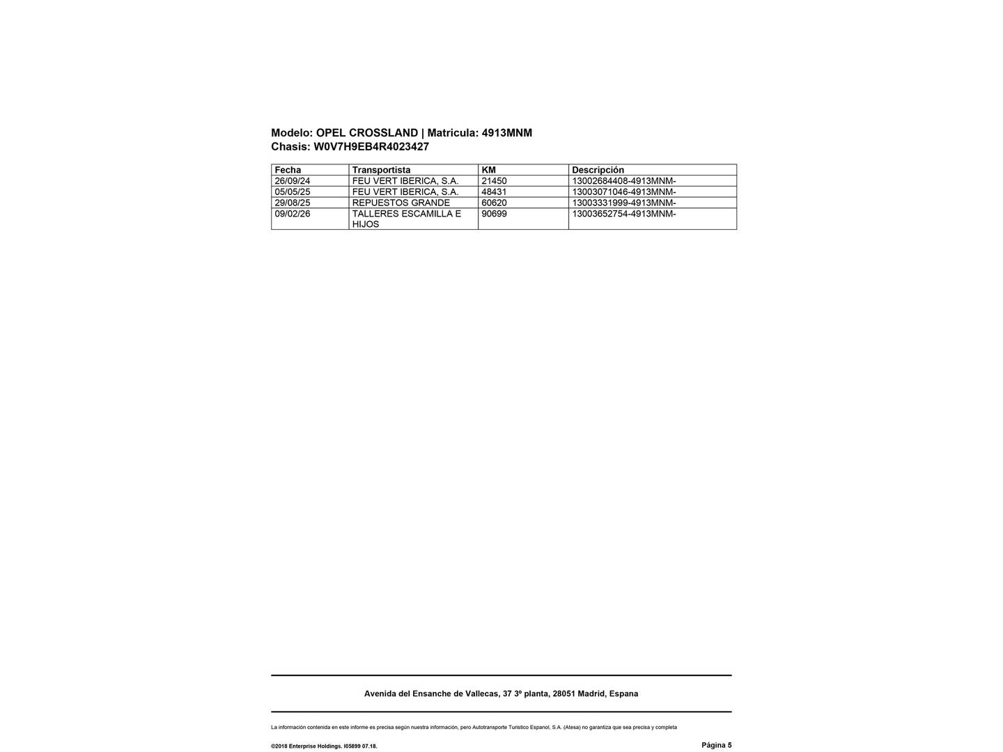 Foto del mantenimiento del Opel Crossland Opel Crossland 1.2 Elegance Auto (130 CV)