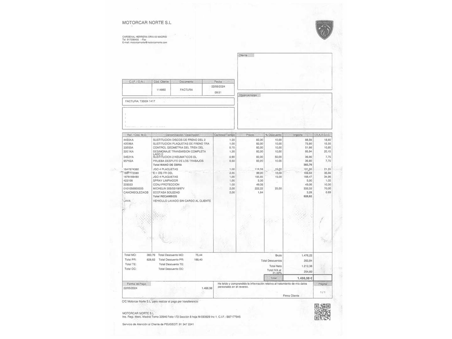 Foto del mantenimiento del Peugeot 5008 Peugeot 5008 PureTech 130 S&S Allure (130 CV) 7 Plazas