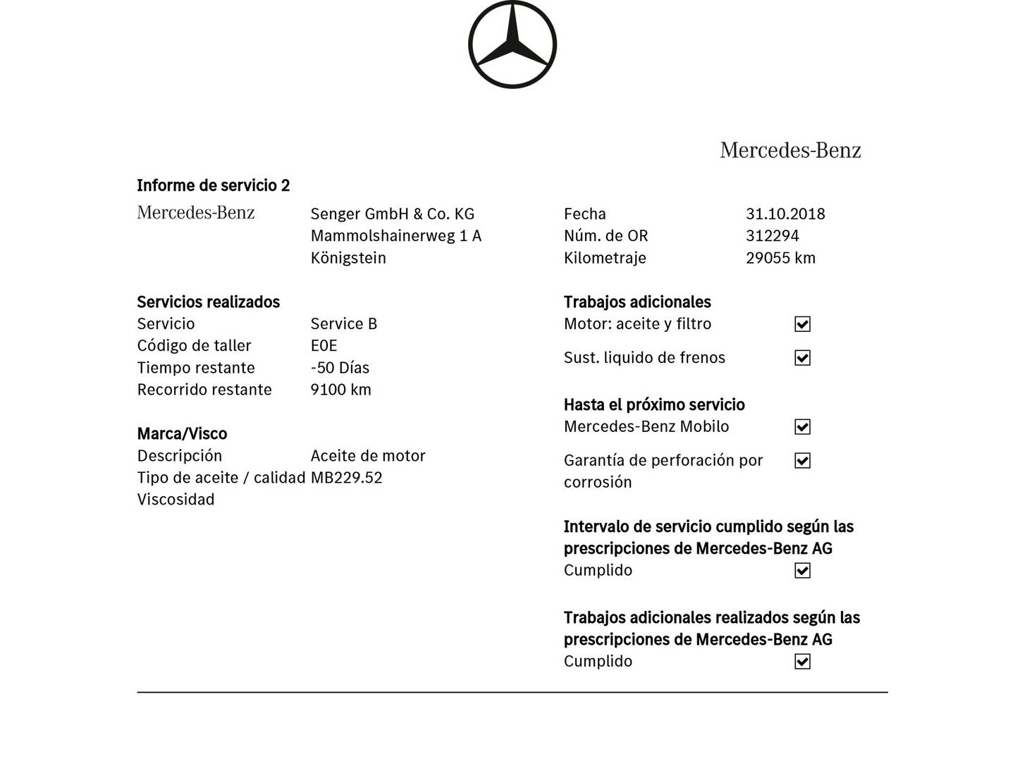 Foto del mantenimiento del Mercedes Clase A Mercedes Clase A 180 Urban (122 CV)