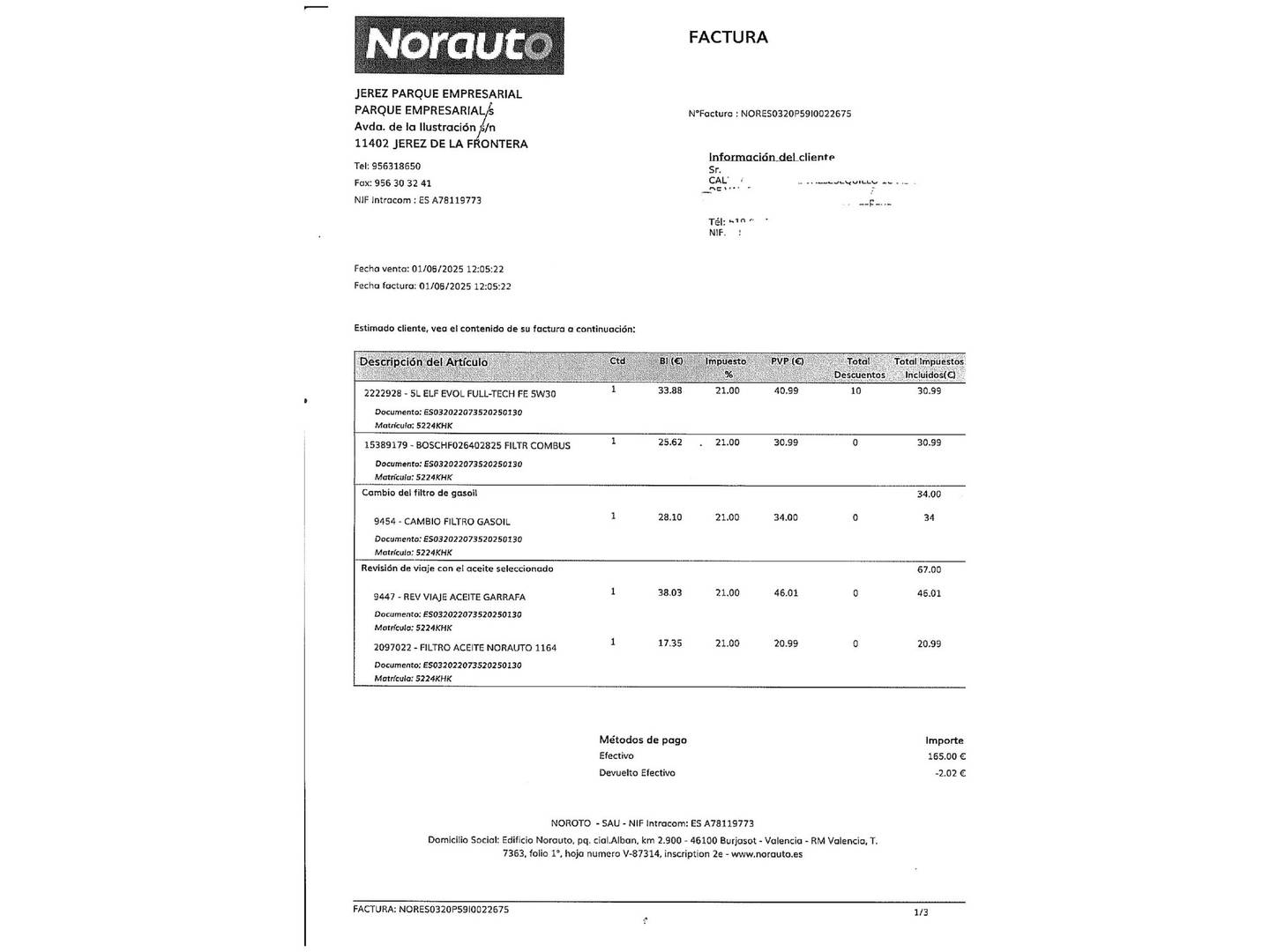 Foto del mantenimiento del Dacia Dokker Dacia Dokker dCi 90 SL Trotamundos (90 CV)