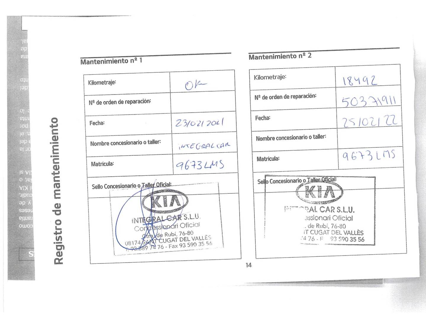Foto del mantenimiento del KIA Sportage KIA Sportage 1.6 MHEV Concept 4x2 (136 CV)