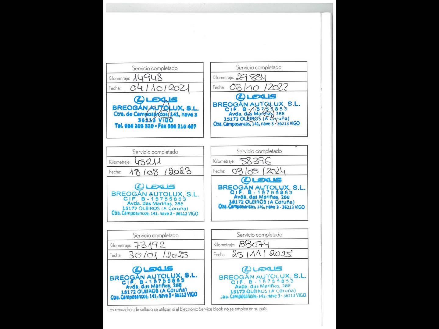 Foto del certificado del Lexus NX Lexus NX 300h Executive Navigation 4WD (197 CV)