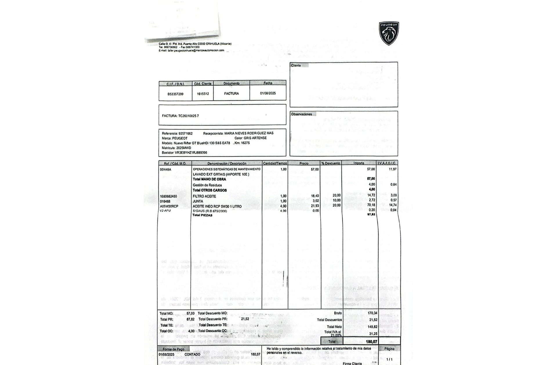 Peugeot Rifter BlueHDi 130 GT Standard - foto 20