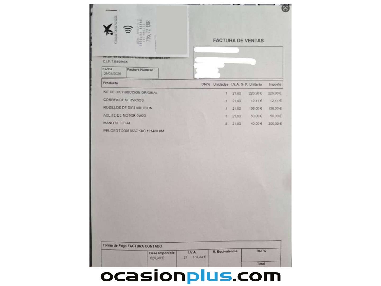 Foto del mantenimiento del Peugeot 3008 Peugeot 3008 PureTech 130 S&S Allure (130 CV)